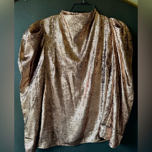 Future Collective Tops - Metallic Brown/copper Long Sleeve Top